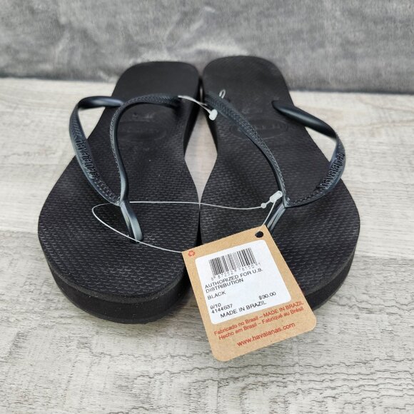 Havaianas Flip Flop Women 9/10 (EU39/40) Black NWT - Picture 6 of 10